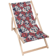 Leżak drewniany Red Roses Skull-M
