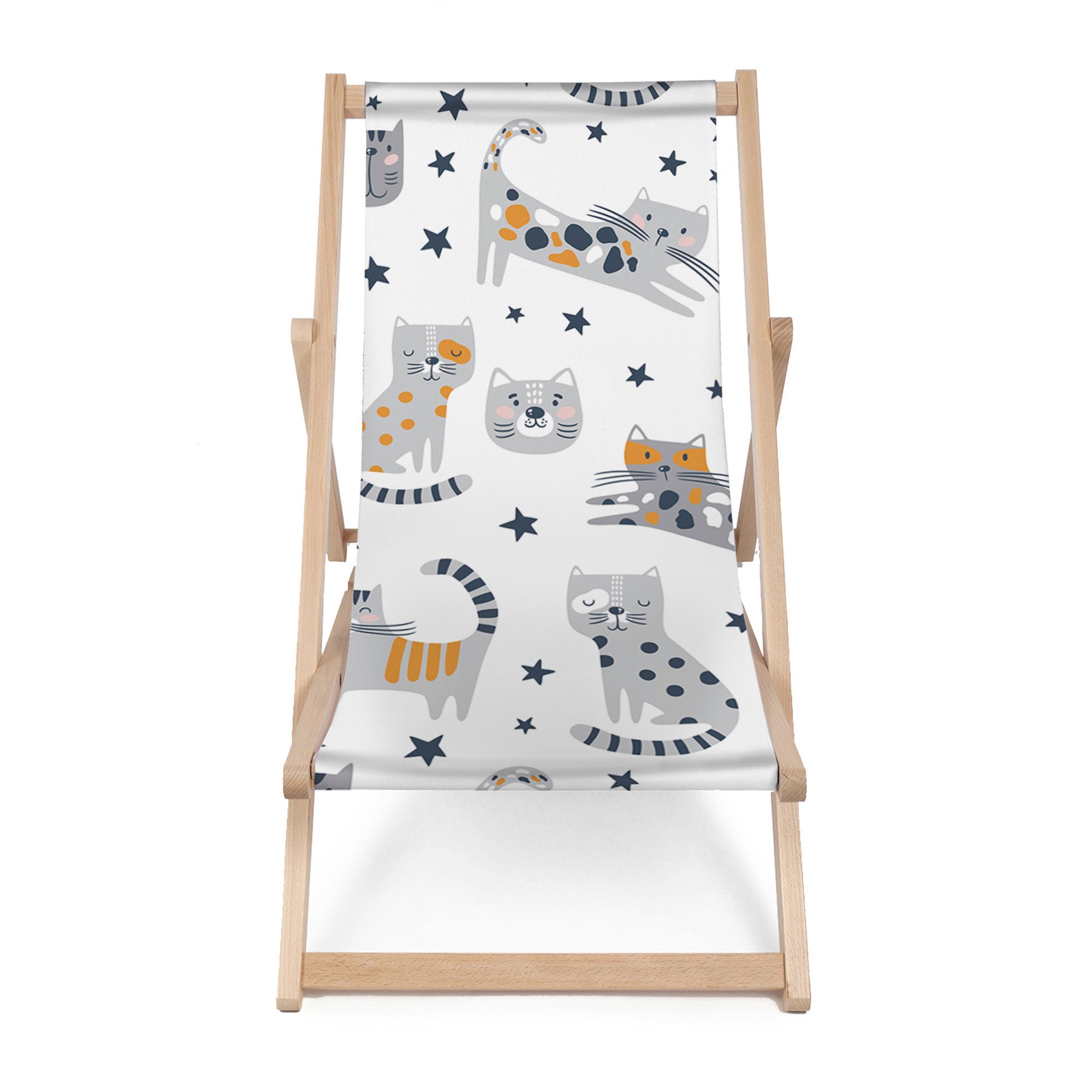 Leżak drewniany Cartoon Funny Cats-M
