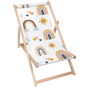 Leżak drewniany Cartoon Rainbow And Sun-M