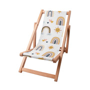 Wooden Deck Chair Cartoon Rainbow And Sun