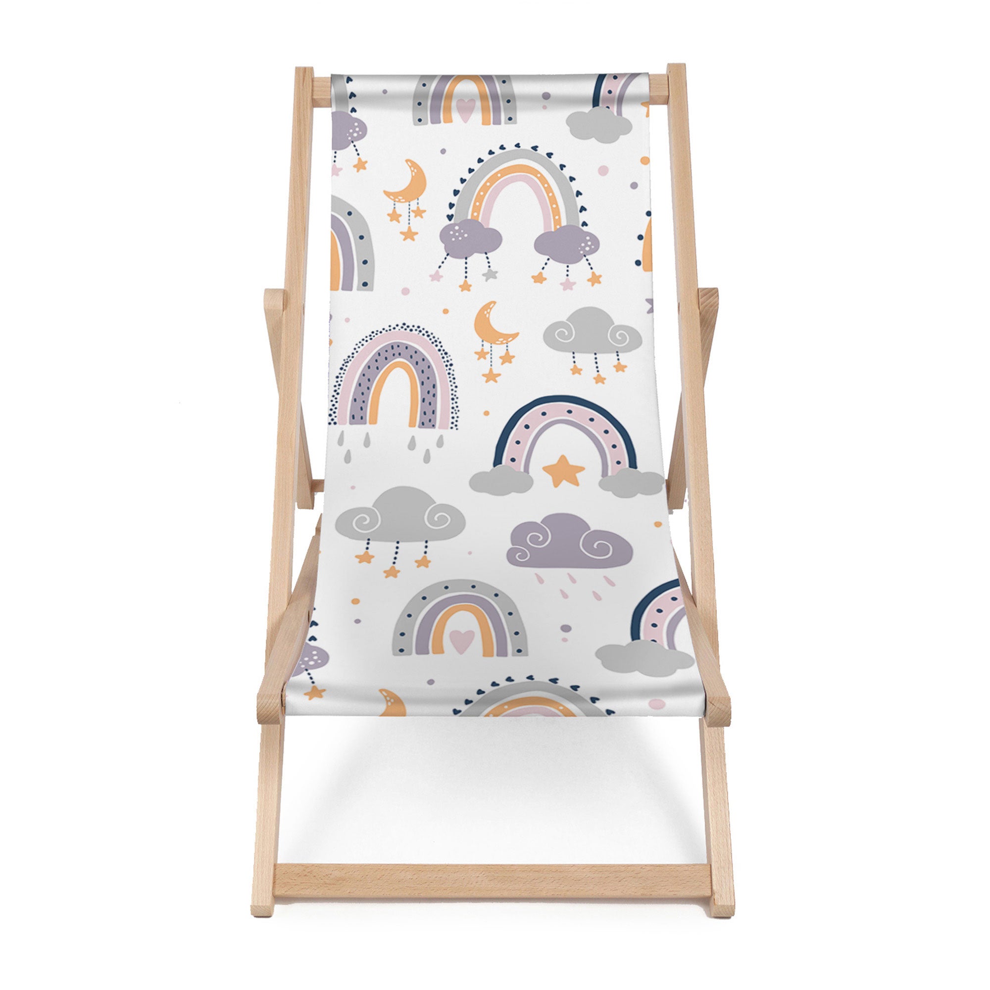 Leżak drewniany Doodle Rainbow And Moon-M