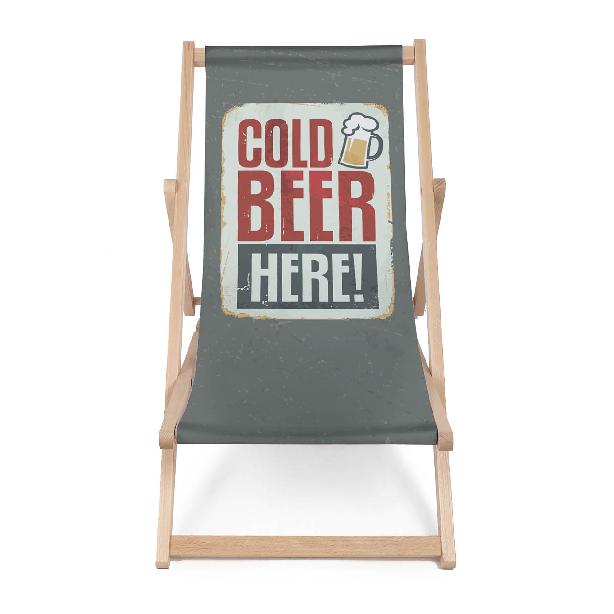 Leżak drewniany Cold Beer Here