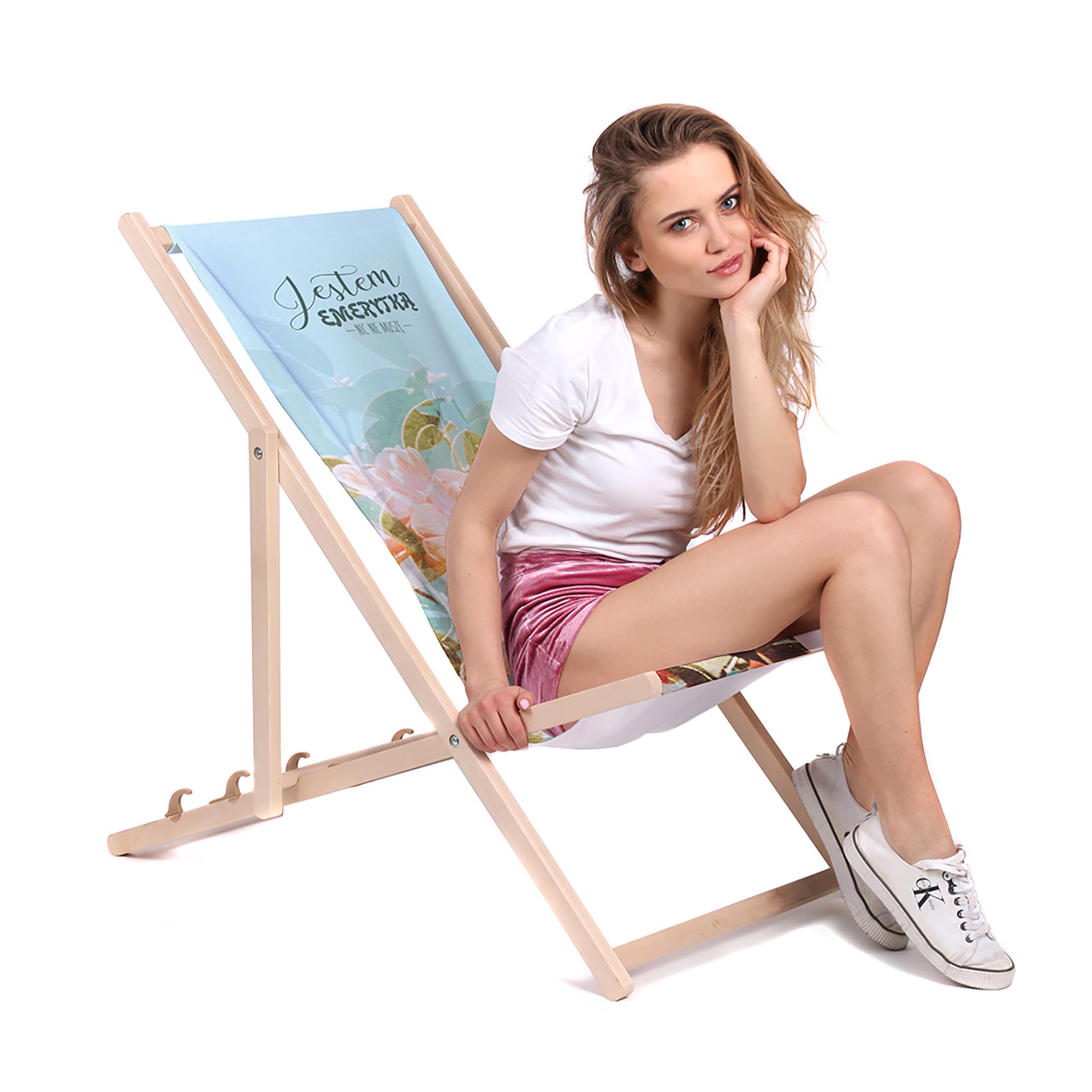 Leżak drewniany Jestem Emerytką