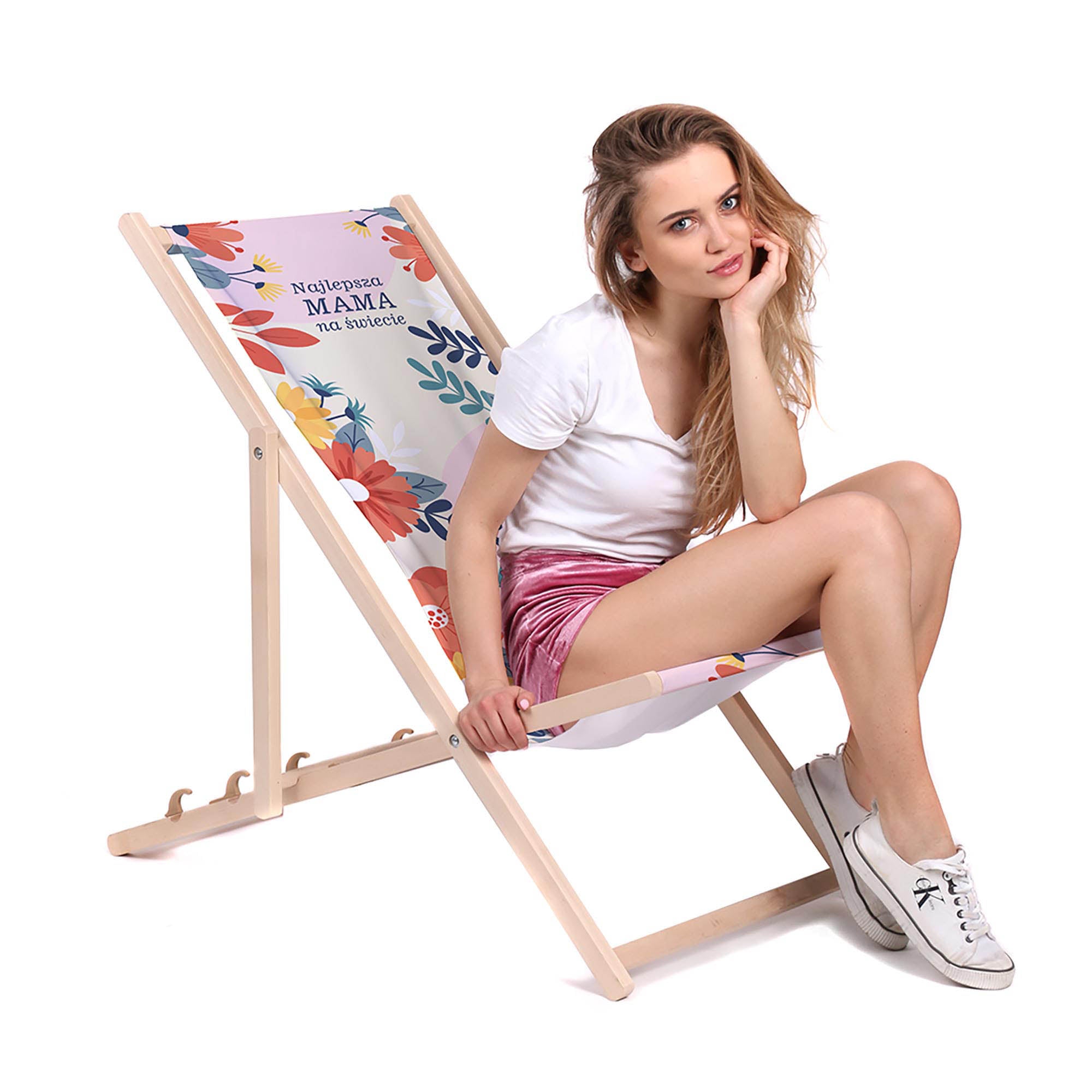 Leżak drewniany Ńajlepsza Mama