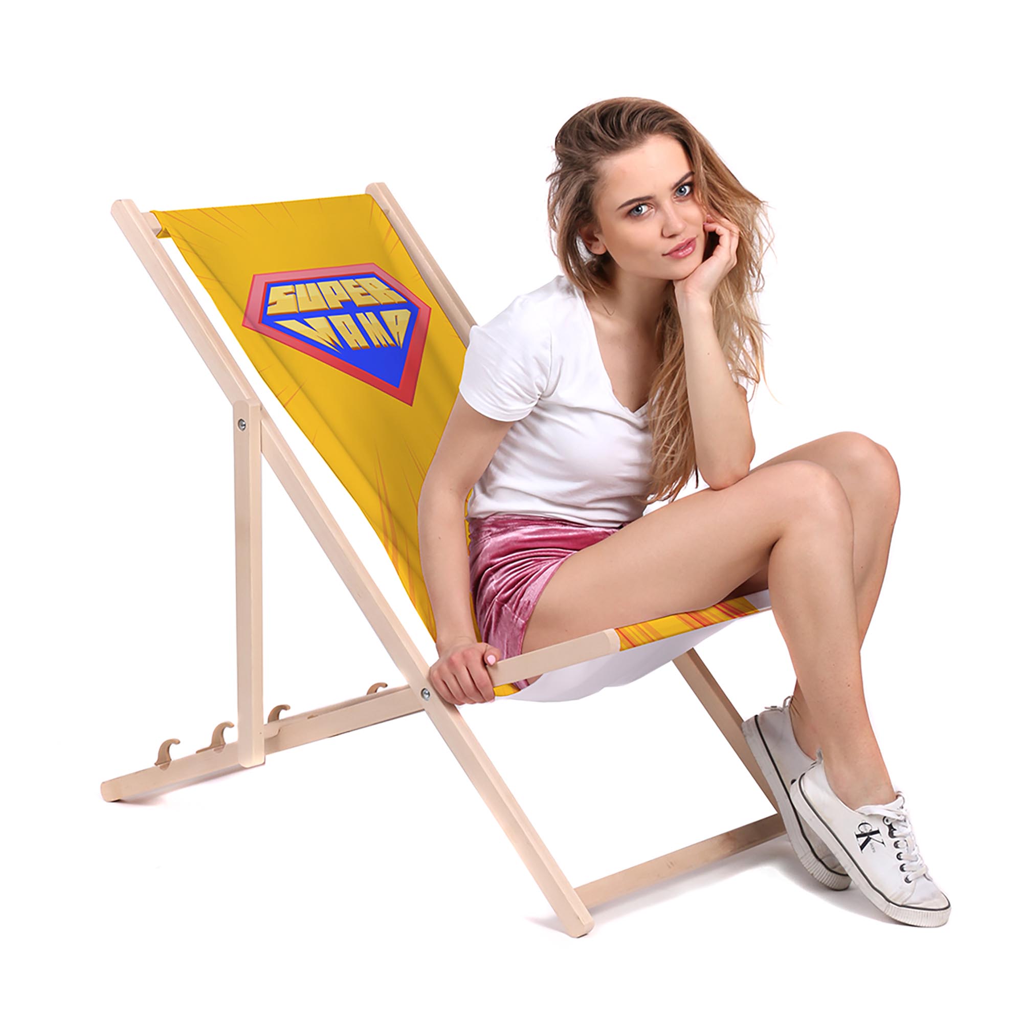 Leżak drewniany Super Mama