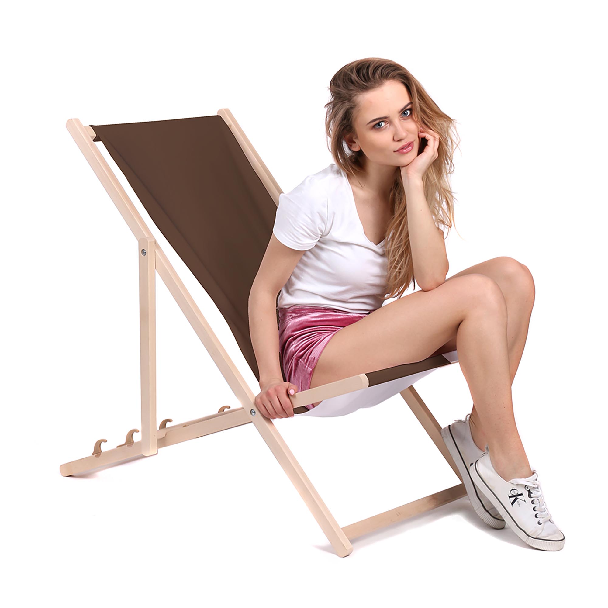 Leżak drewniany Basic-M-BROWN