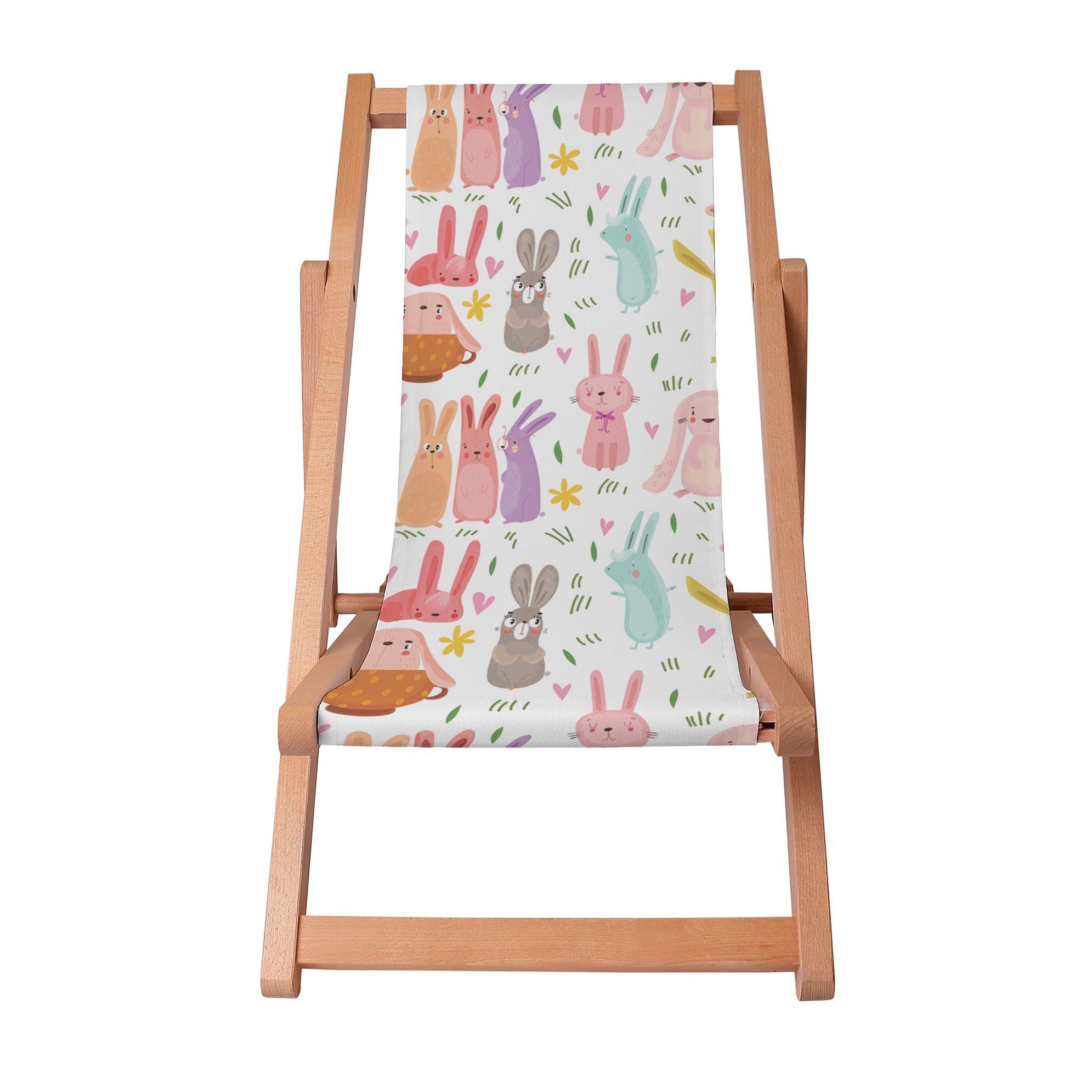 Leżak drewniany Colorful Rabbits