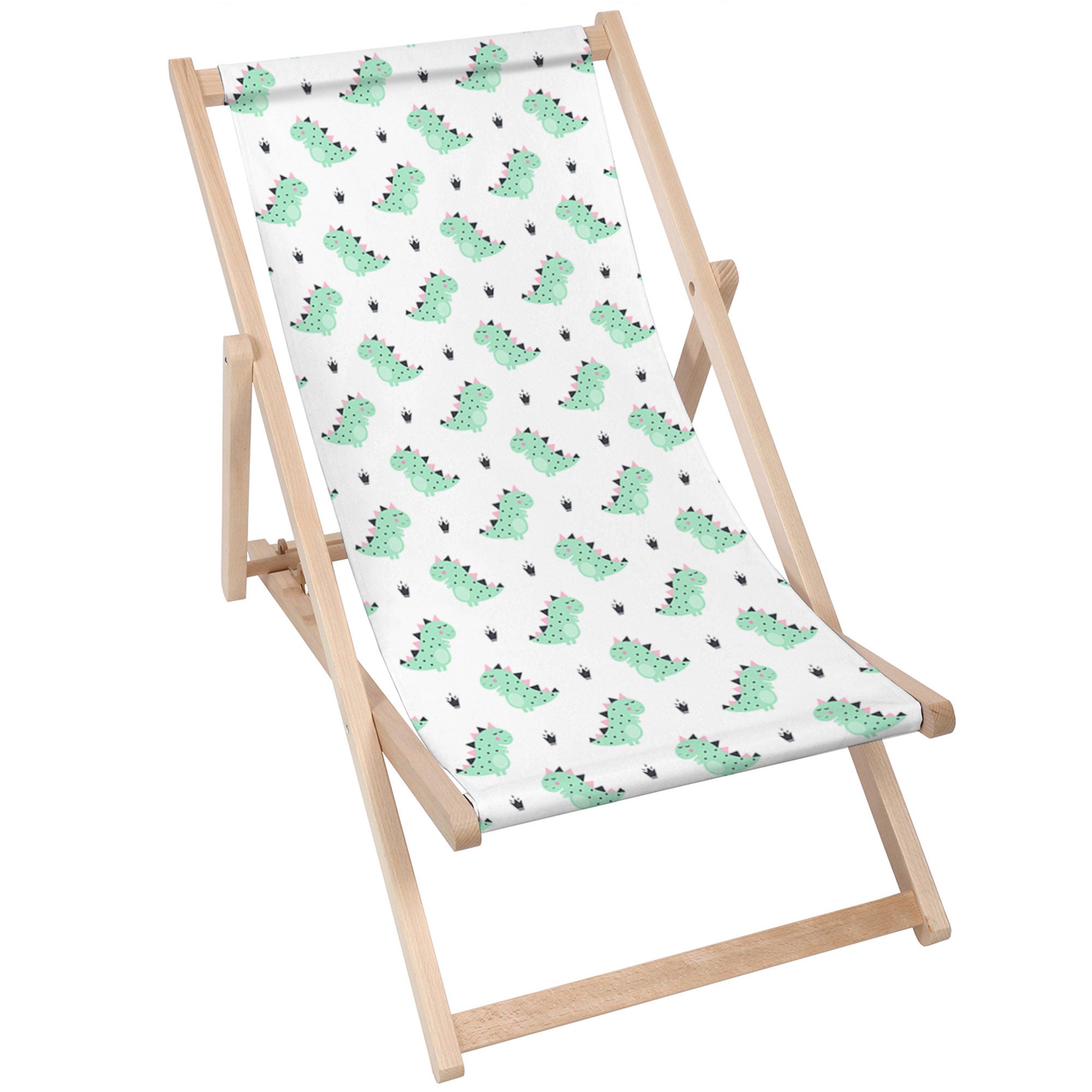 Leżak drewniany Dinosaur and Crown-M