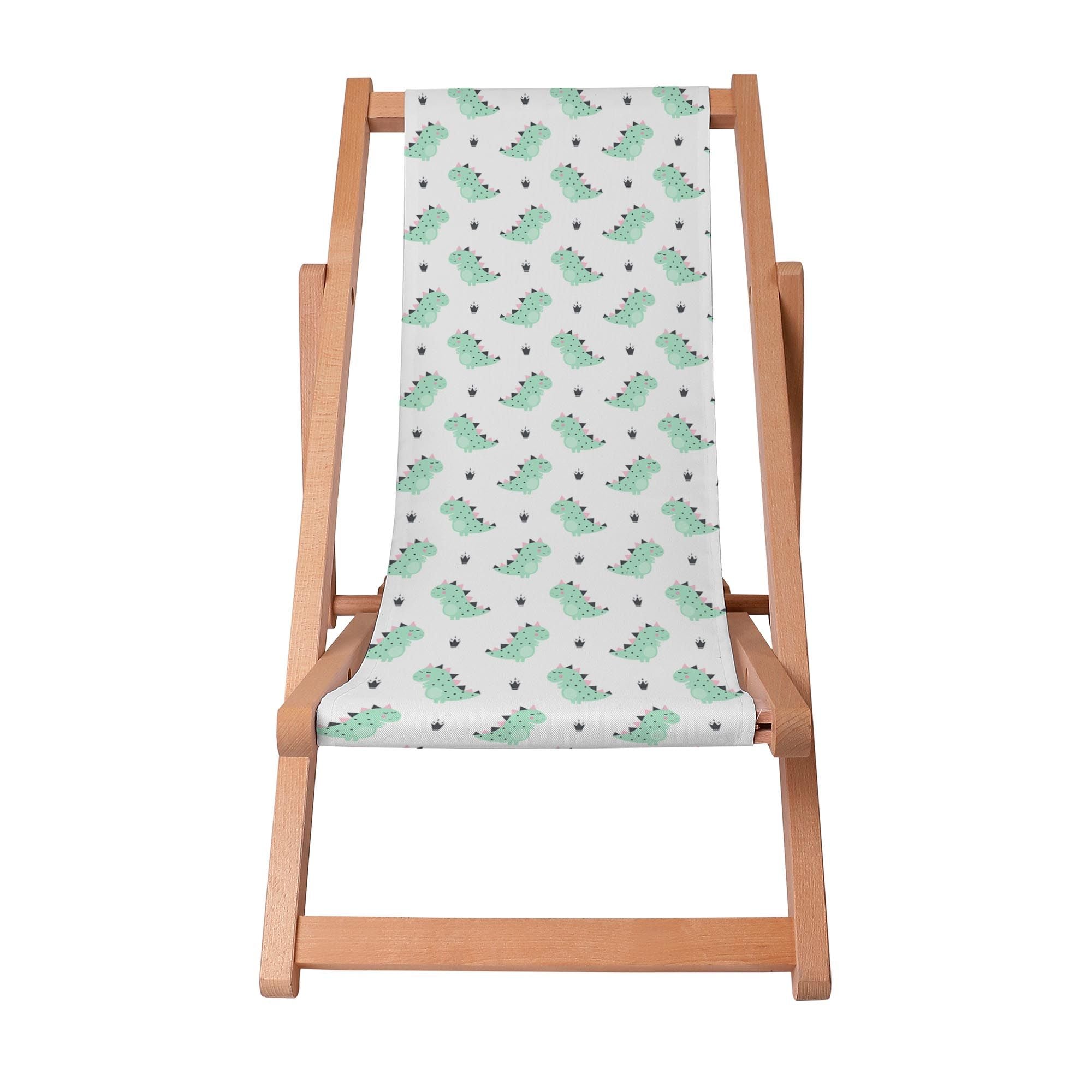 Wooden deck chair Dinosaur and Crown
