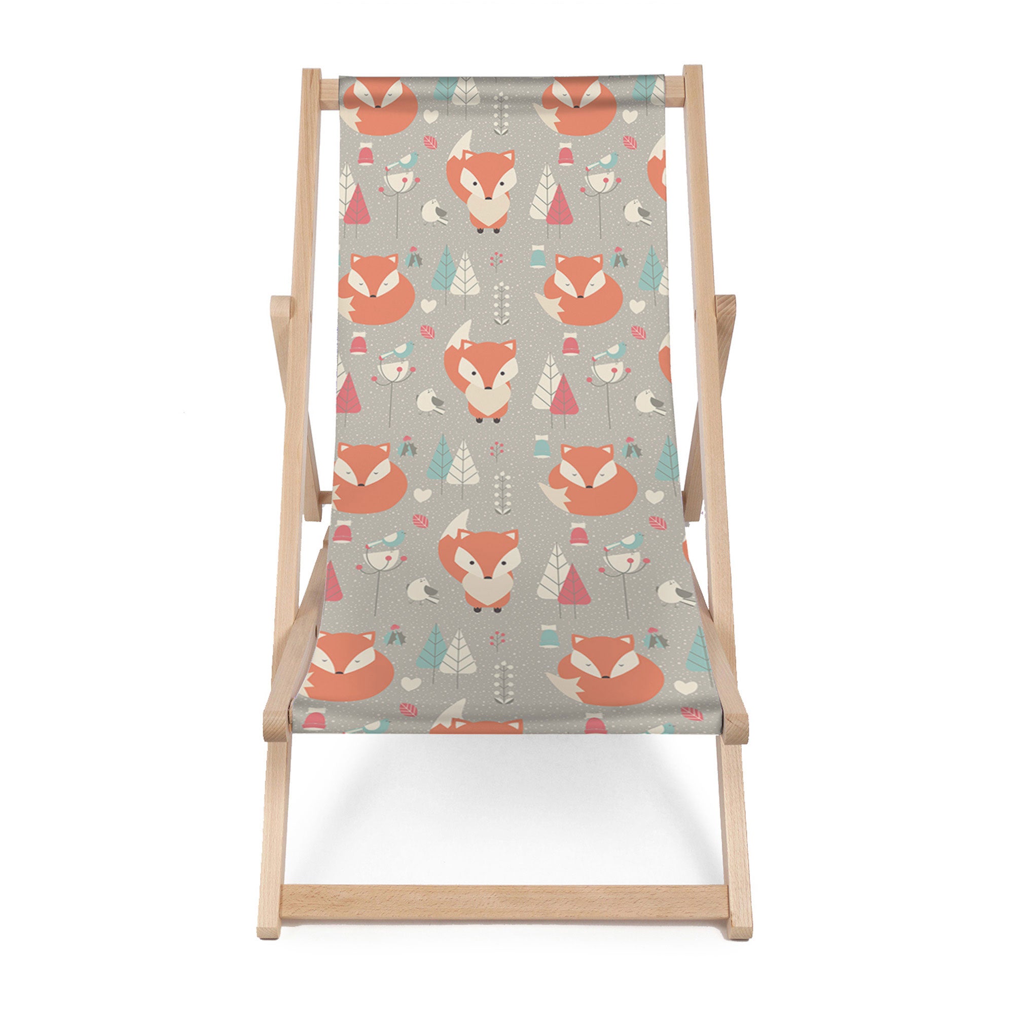 Leżak drewniany Forest Red Foxes-M
