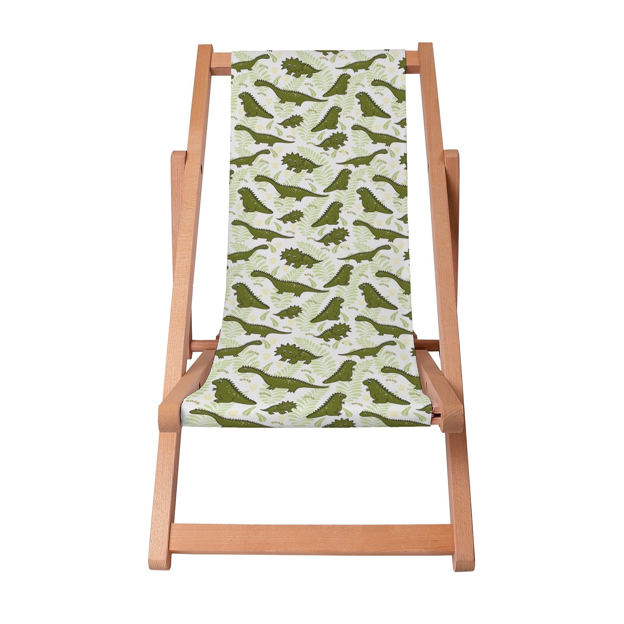 Leżak drewniany Green Dinosaurs-S