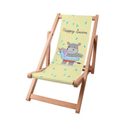 Wooden Deck Chair Happy Swim Boy