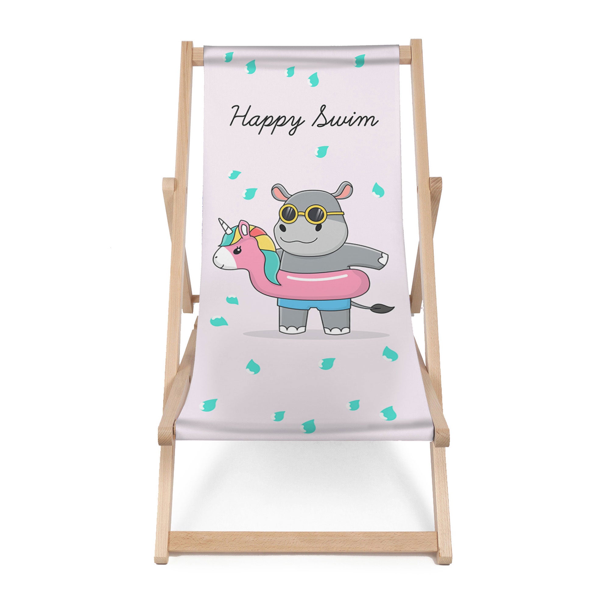Leżak drewniany Happy Swim Girl-M