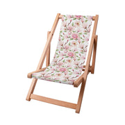 Wooden Deck Chair Magnolia Flowers-S