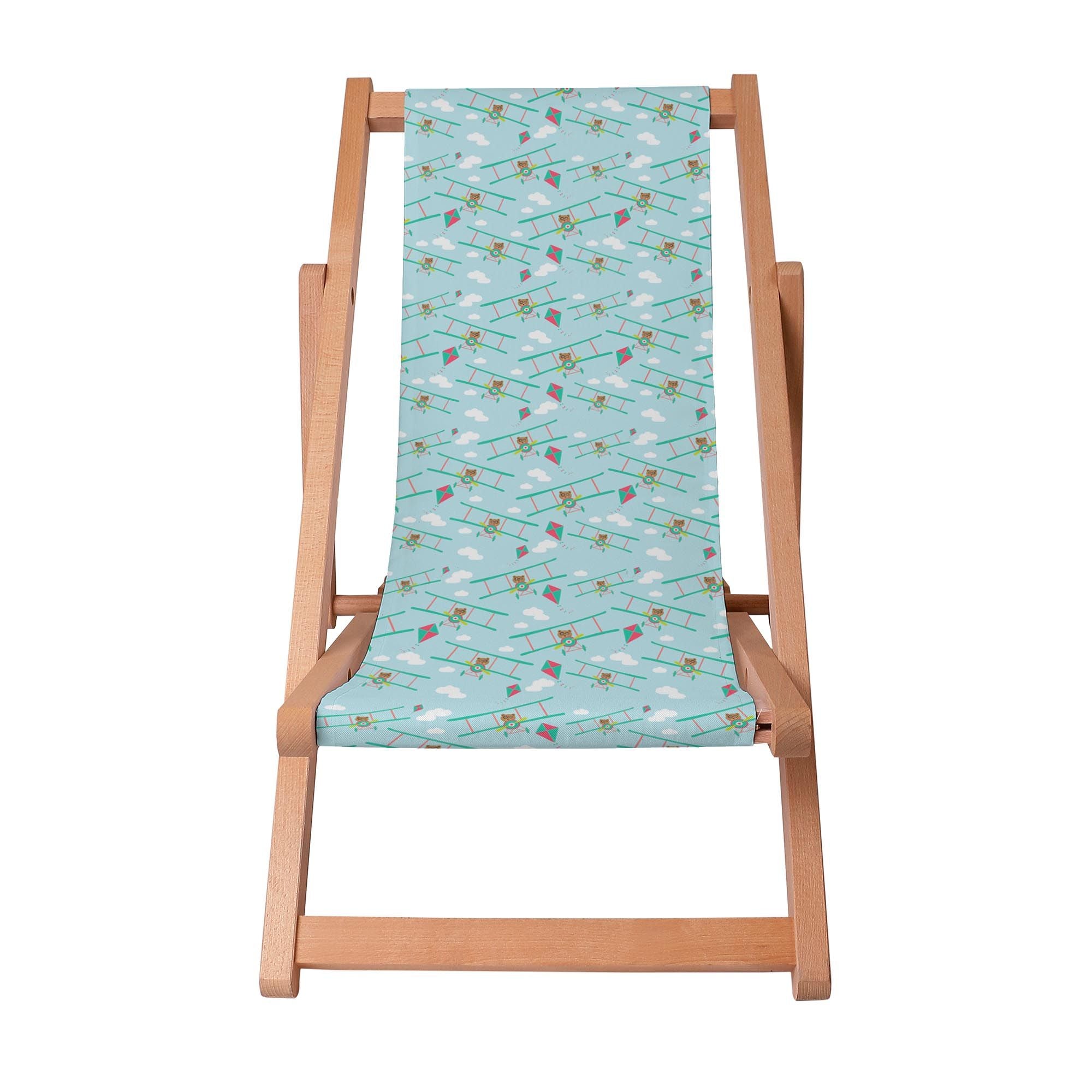 Wooden Deck Chair Teddy in Airplane-S