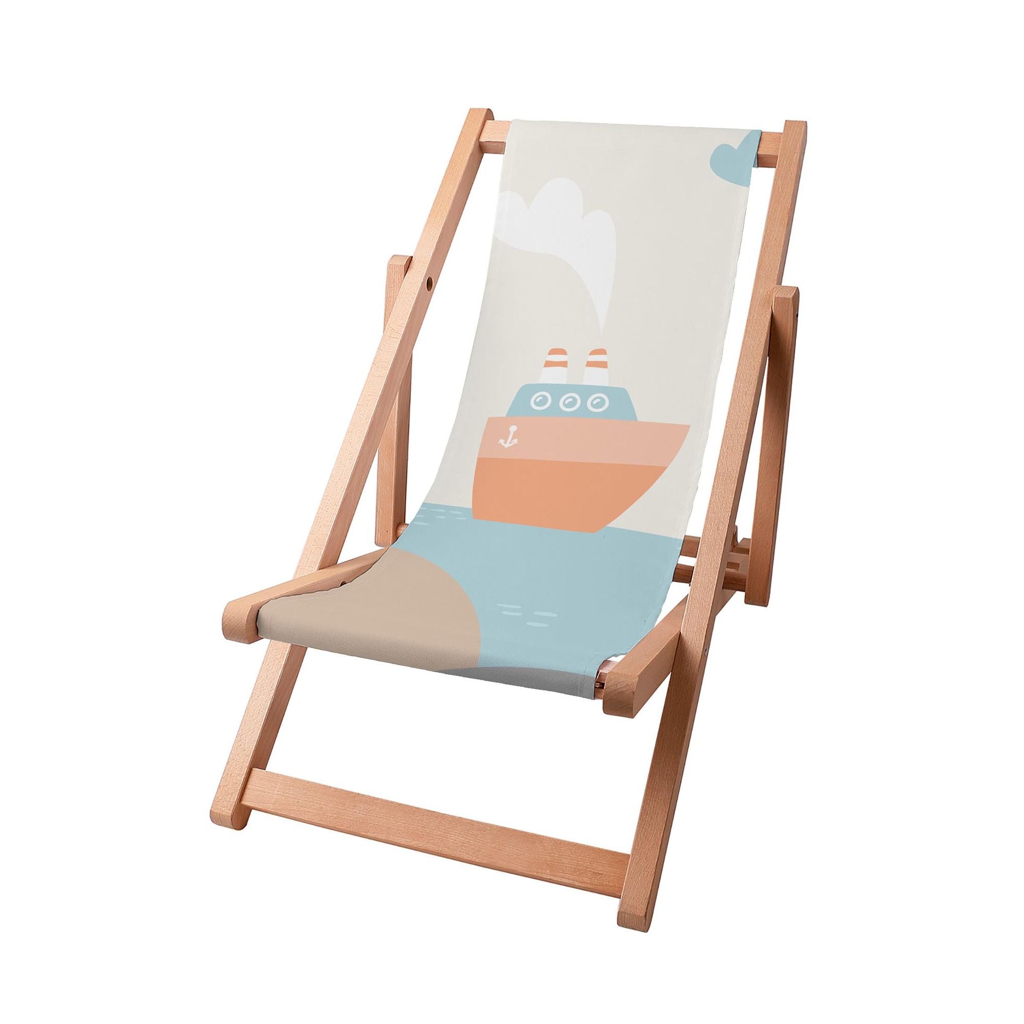 Wooden Deck Chair Orange Ship-S
