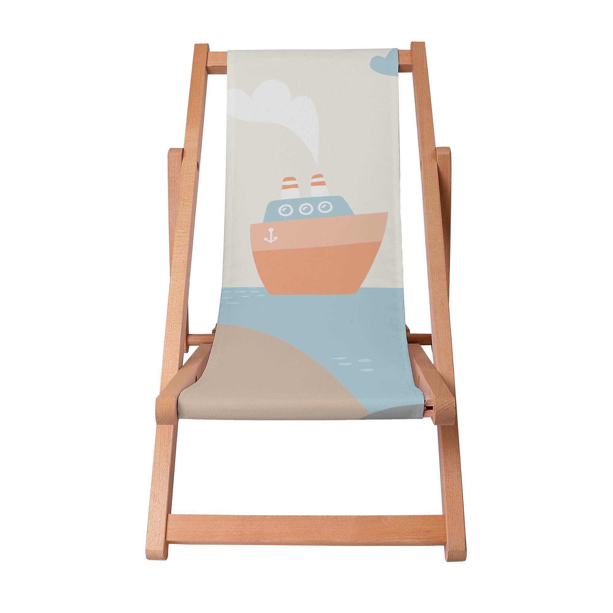 Wooden Deck Chair Orange Ship-S