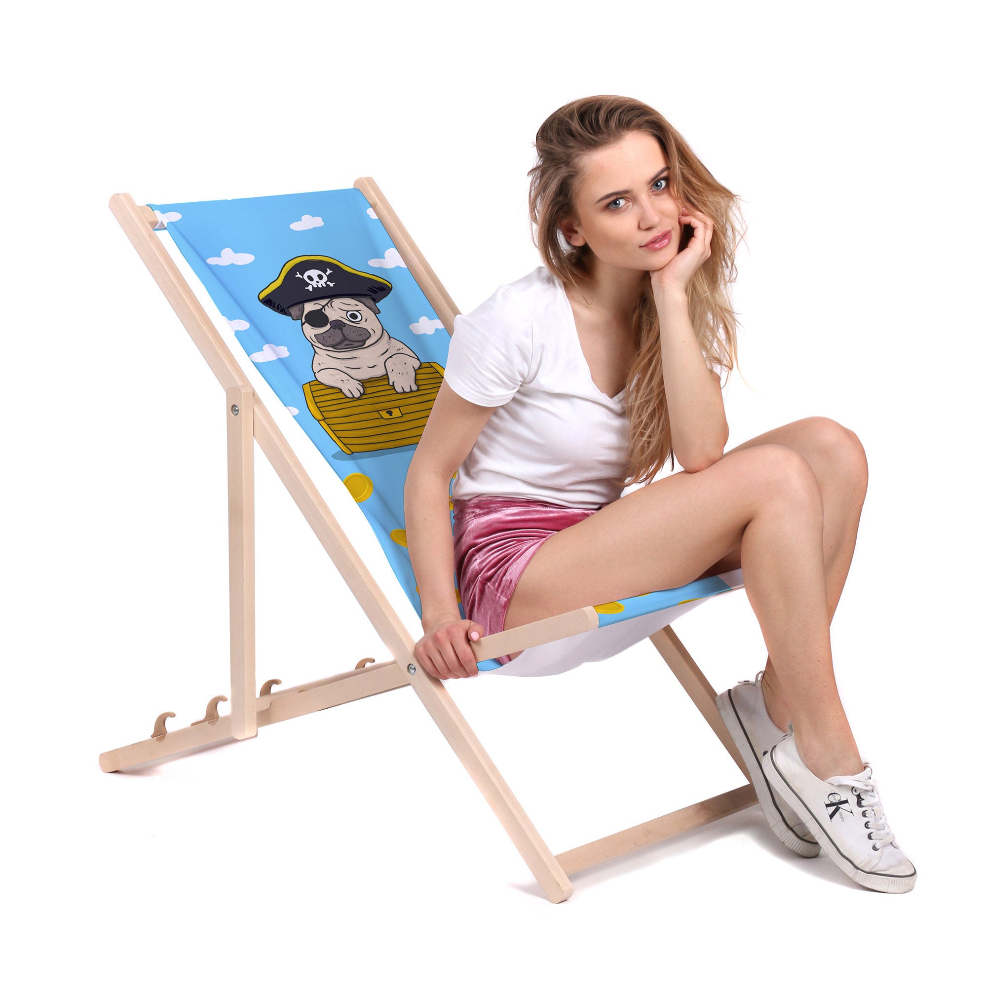 Leżak drewniany Pirate Pug-M