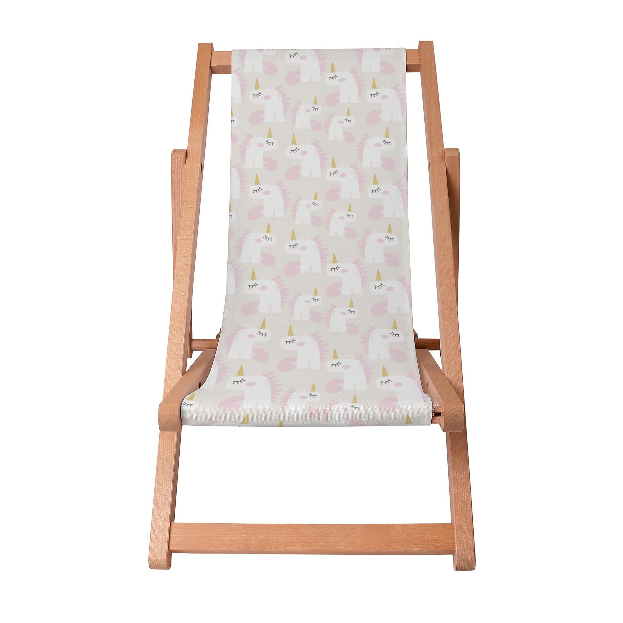 Leżak drewniany Sweet Pink Unicorn-S