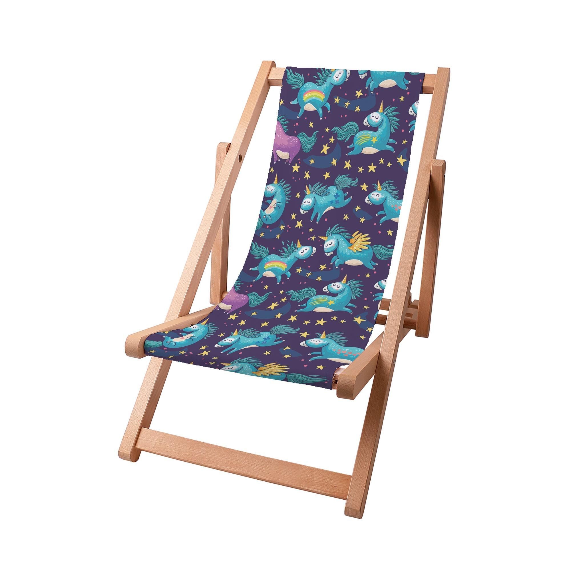 Leżak drewniany Turquoise Unicorns