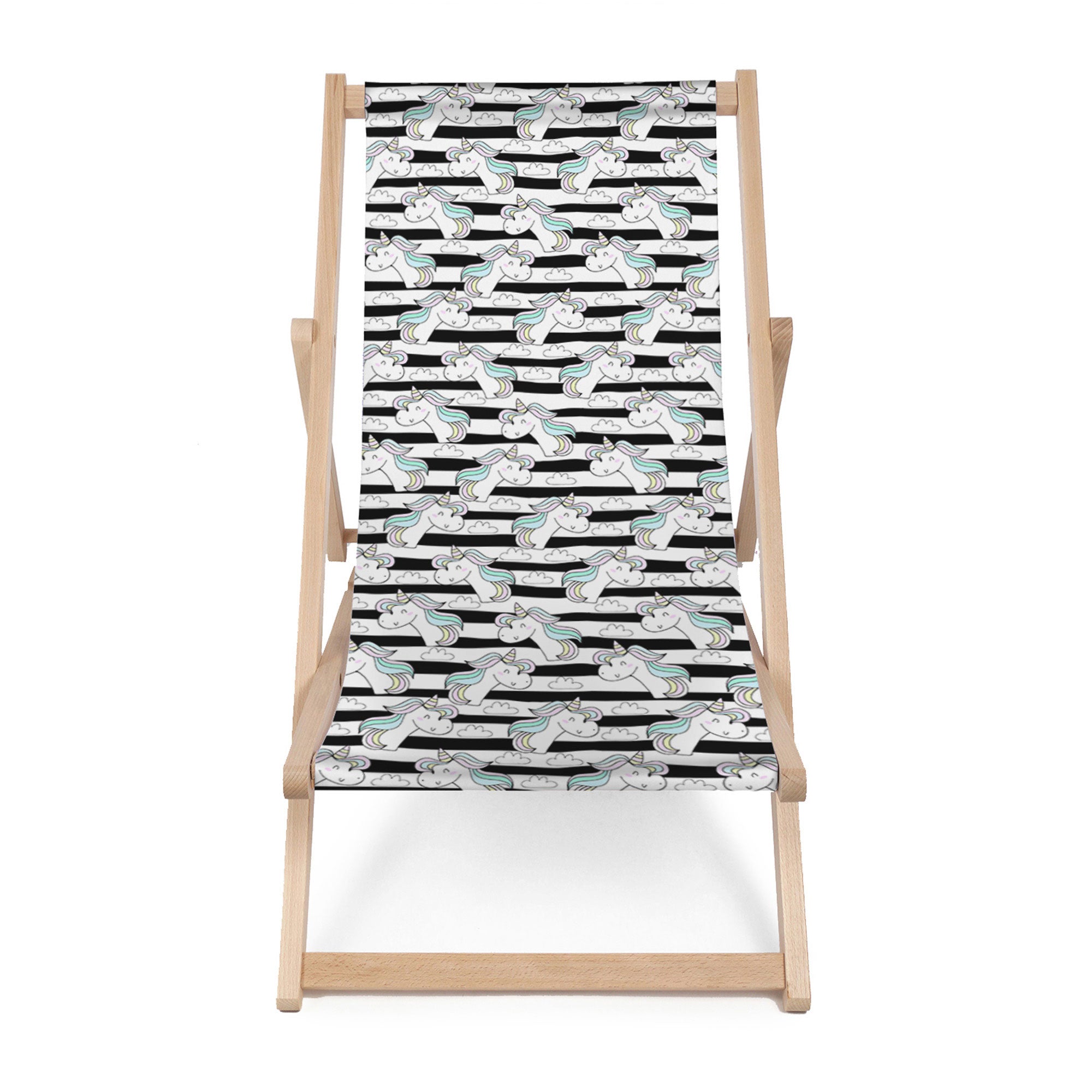 Leżak drewniany Unicorn Black Stripes-M