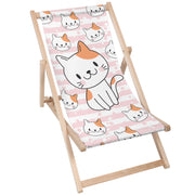 Leżak drewniany Uśmiechnięty Kotek-M