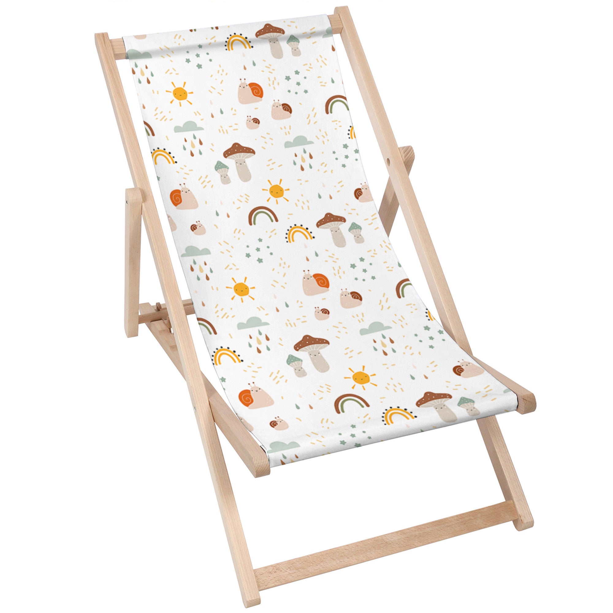 Wooden Deck Chair Autumn Mushroom-M