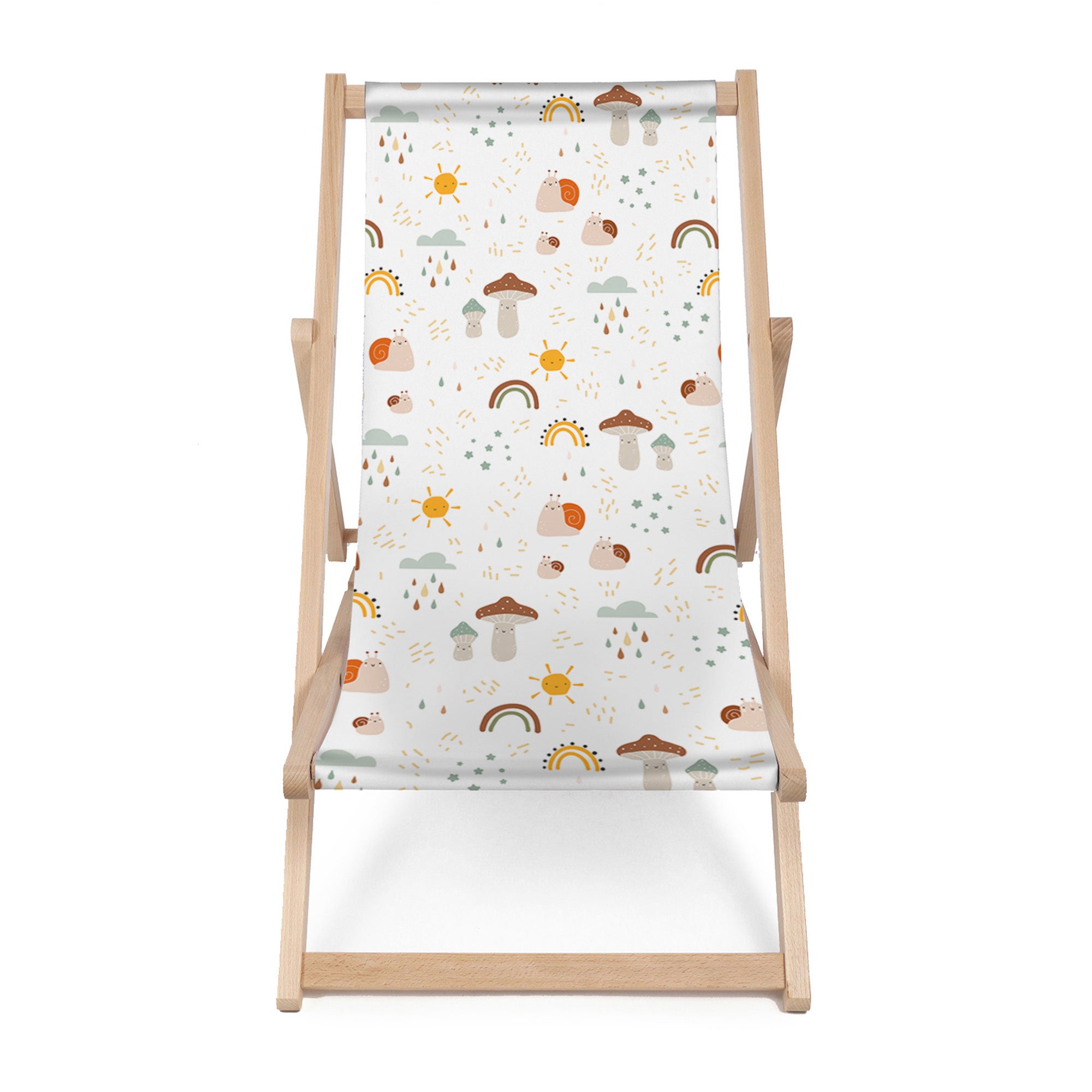 Wooden Deck Chair Autumn Mushroom-M