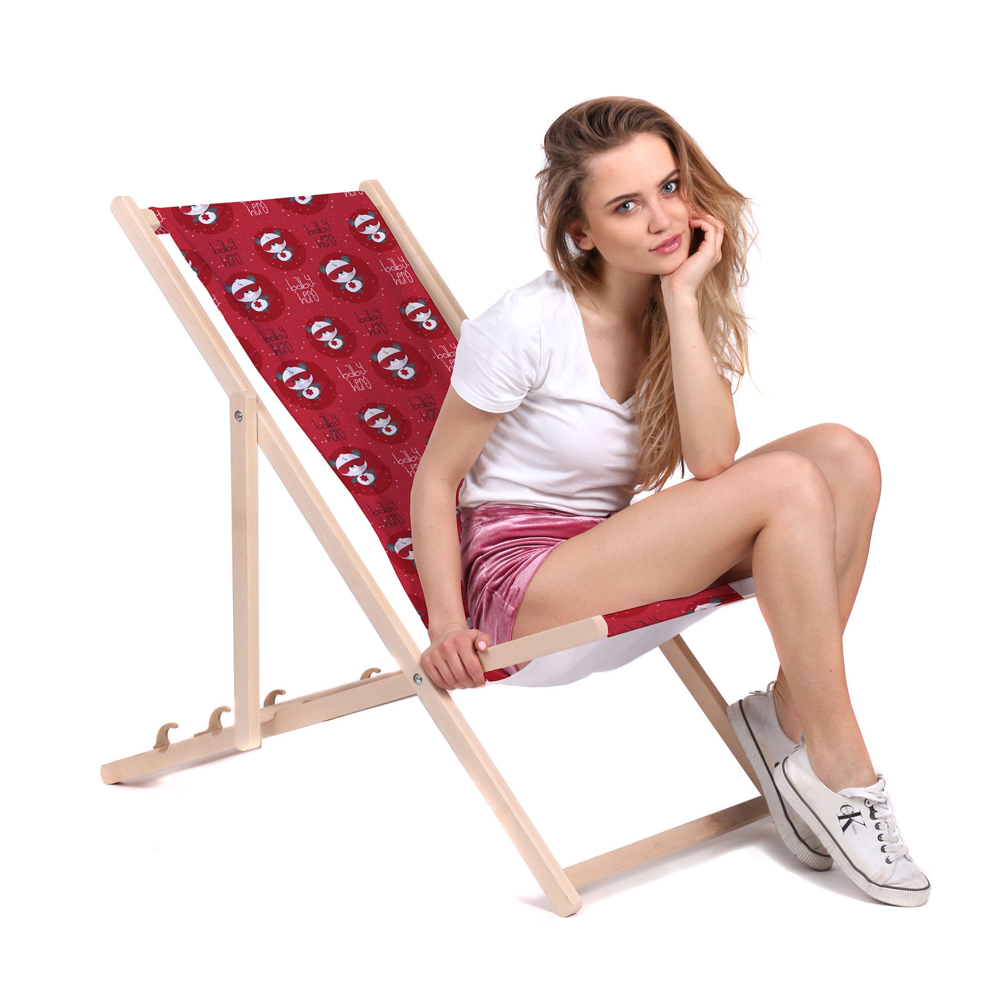Leżak drewniany Baby Hero-M