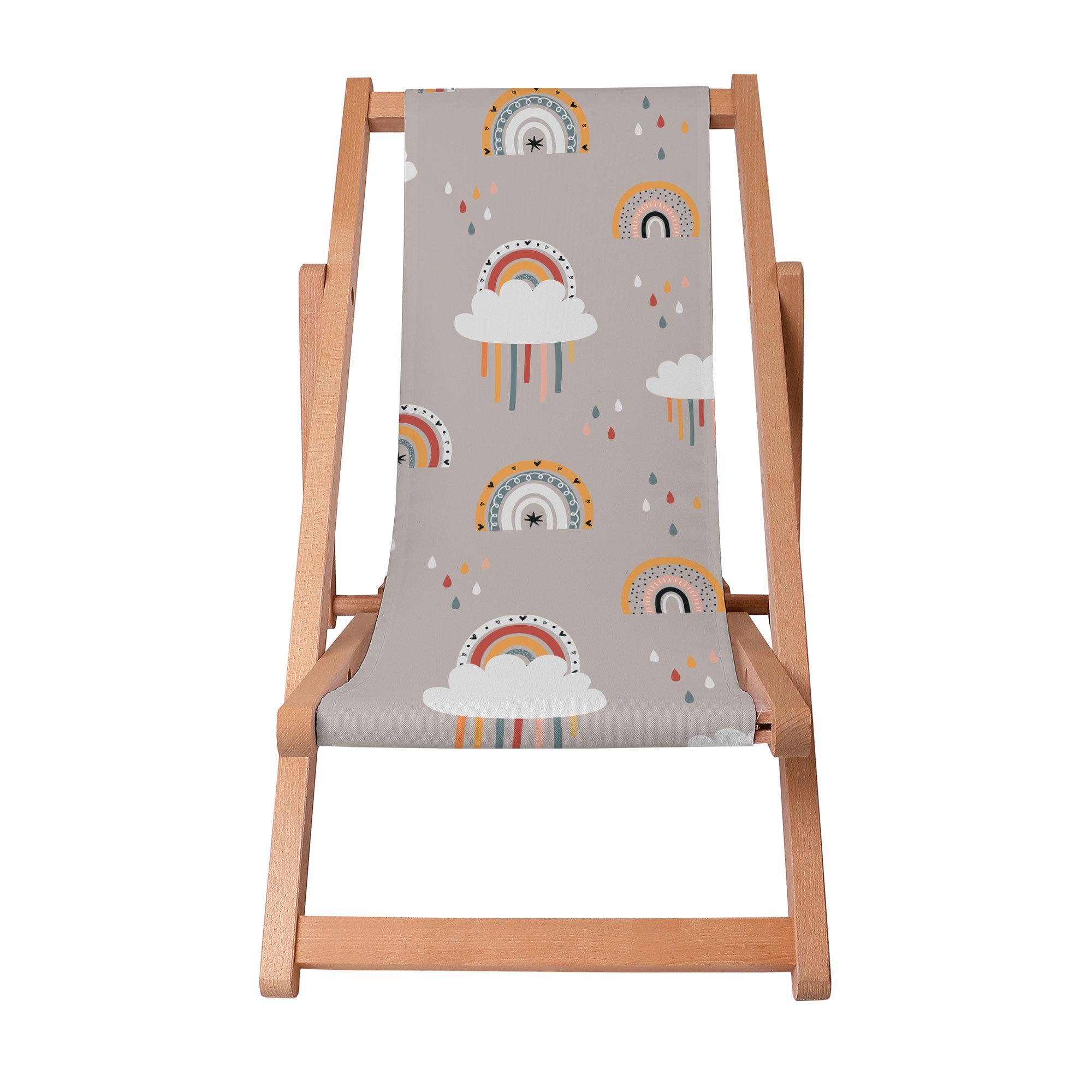Leżak drewniany Beige Rainbow-S