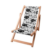 Leżak drewniany Black and White Cats-S