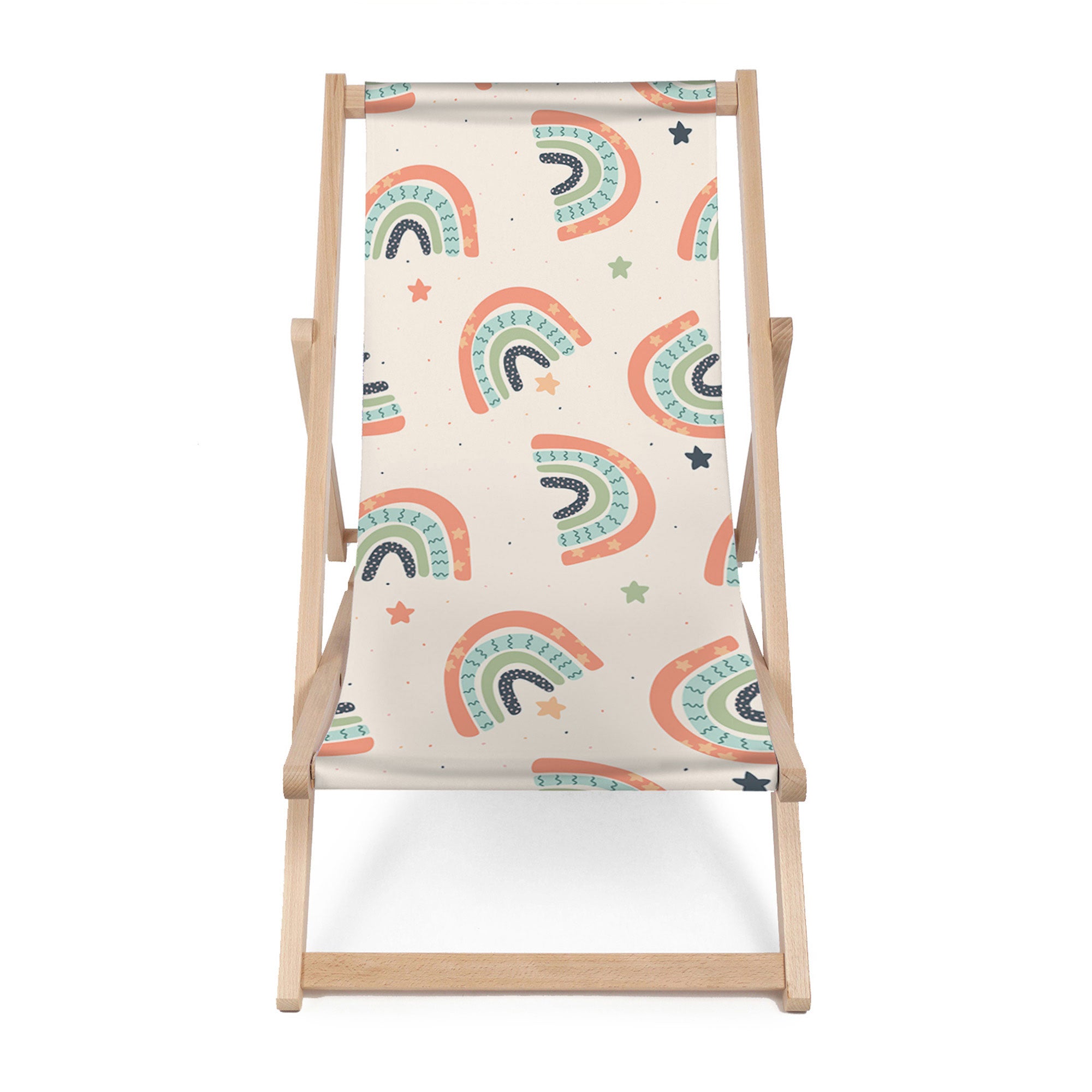 Leżak drewniany Boho Rainbow With Stars-M