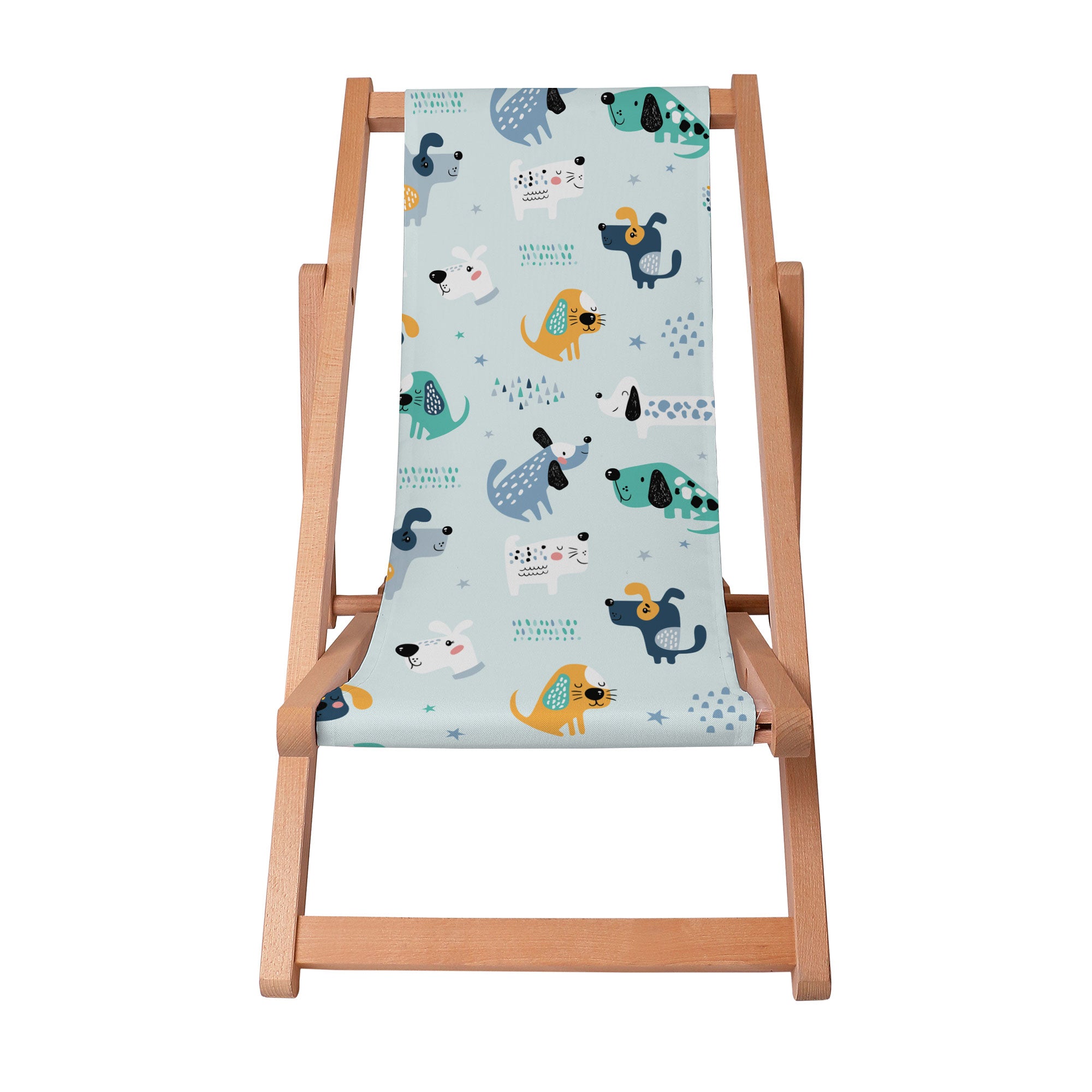 Leżak drewniany Cartoon Colorful Dogs-S