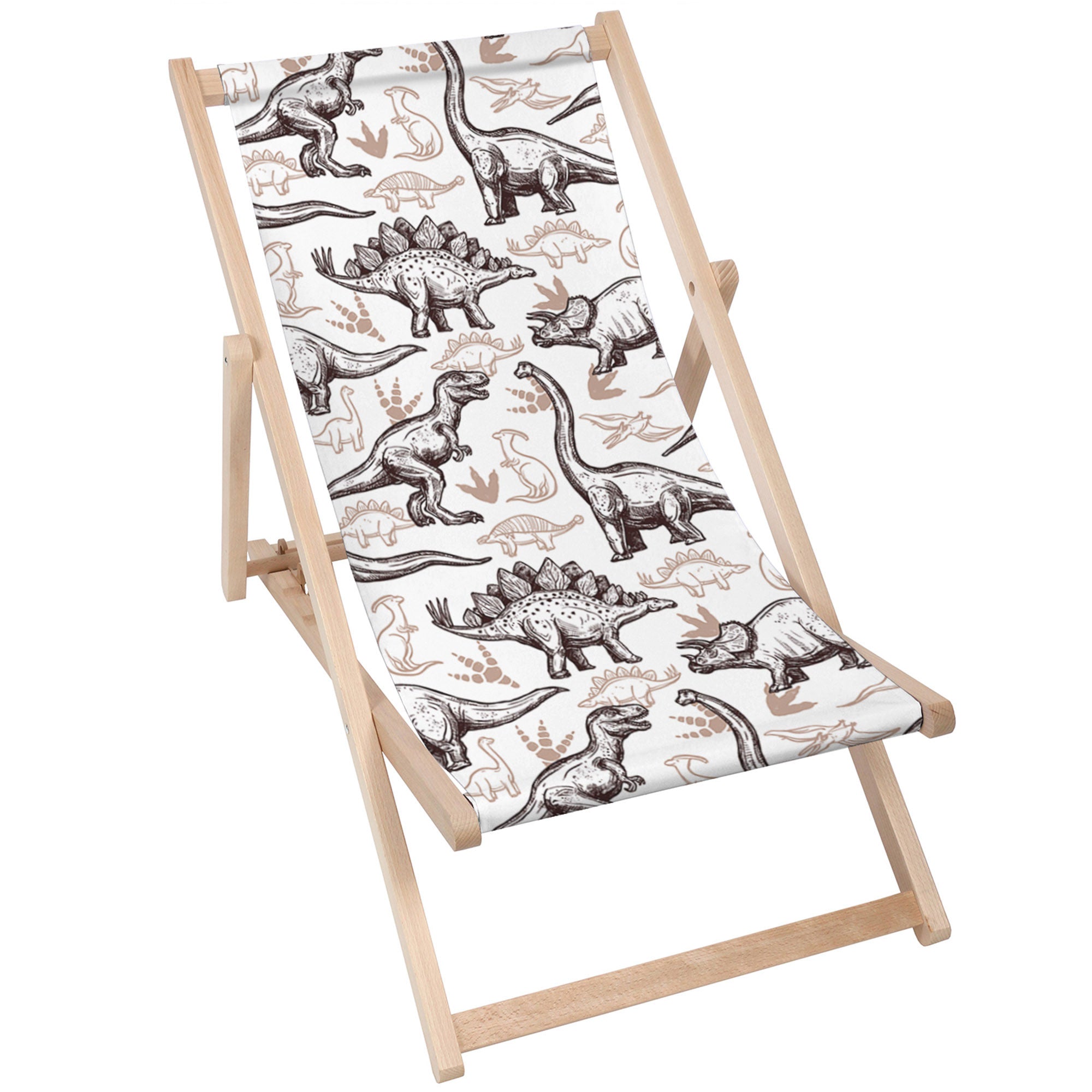 Leżak drewniany Dinosaurs Footprints-M