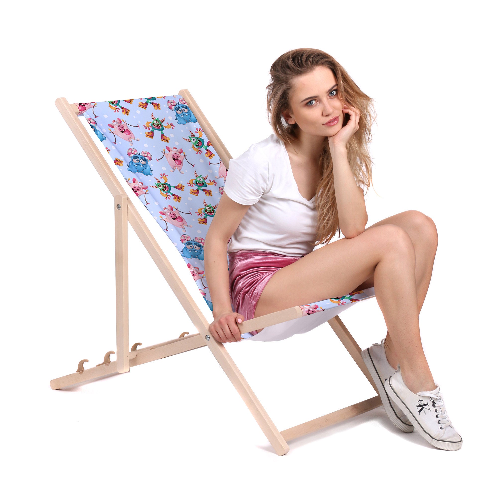 Leżak drewniany Funny Monsters-M
