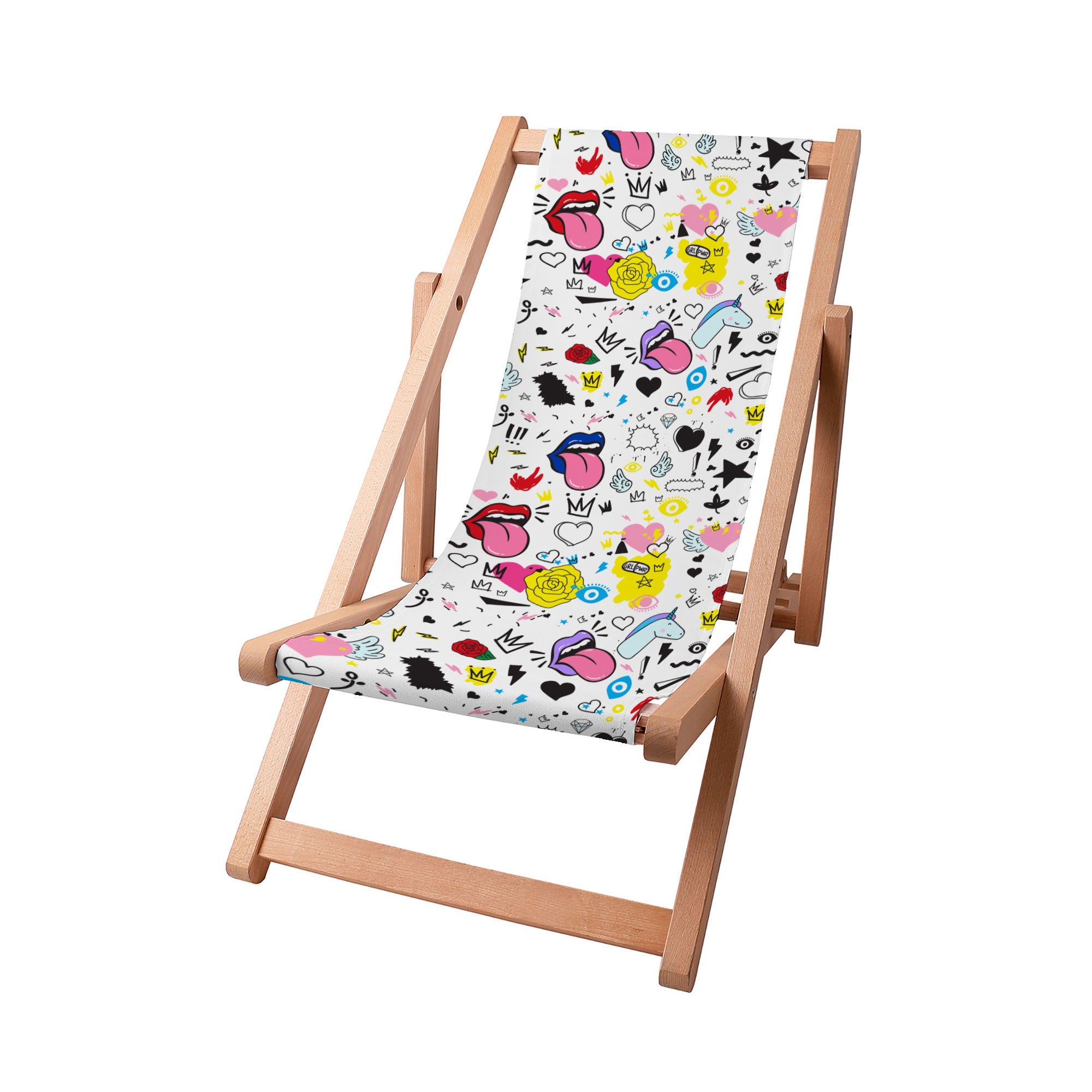 Wooden Deck Chair Girl Power-S