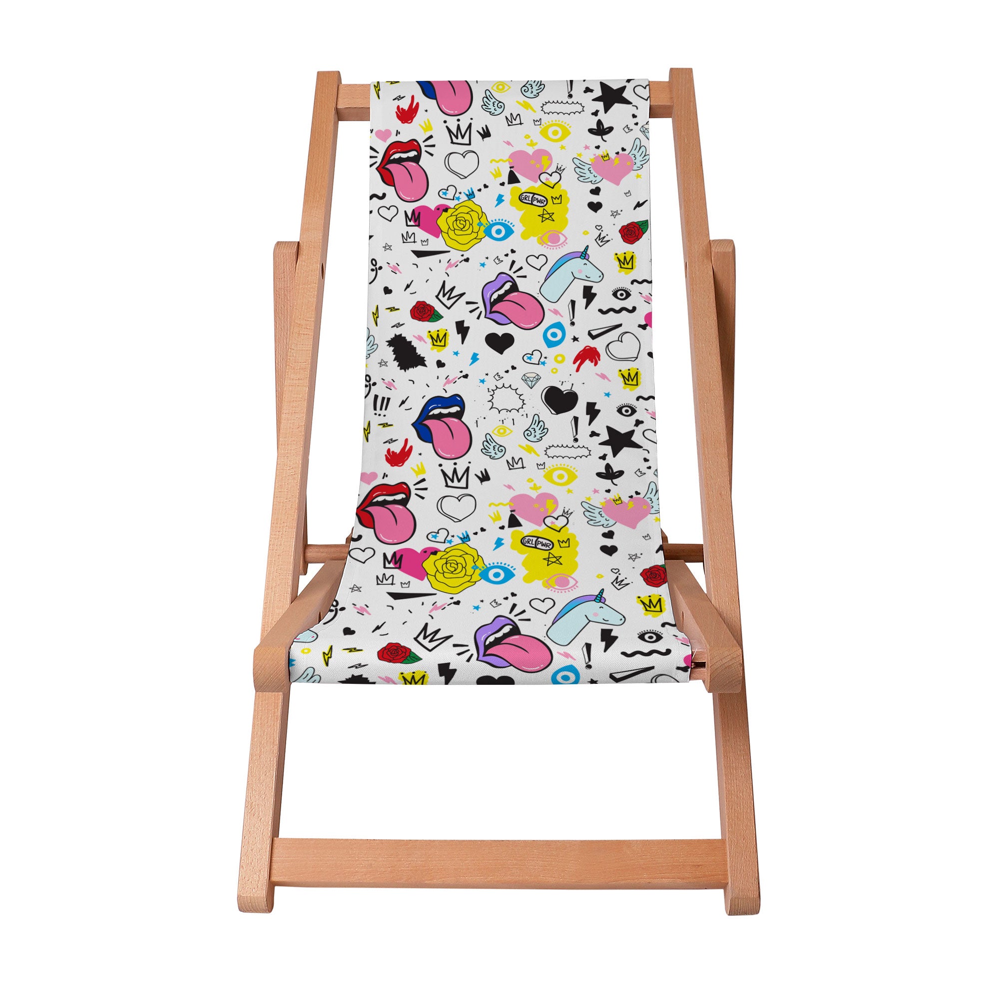 Wooden Deck Chair Girl Power-S
