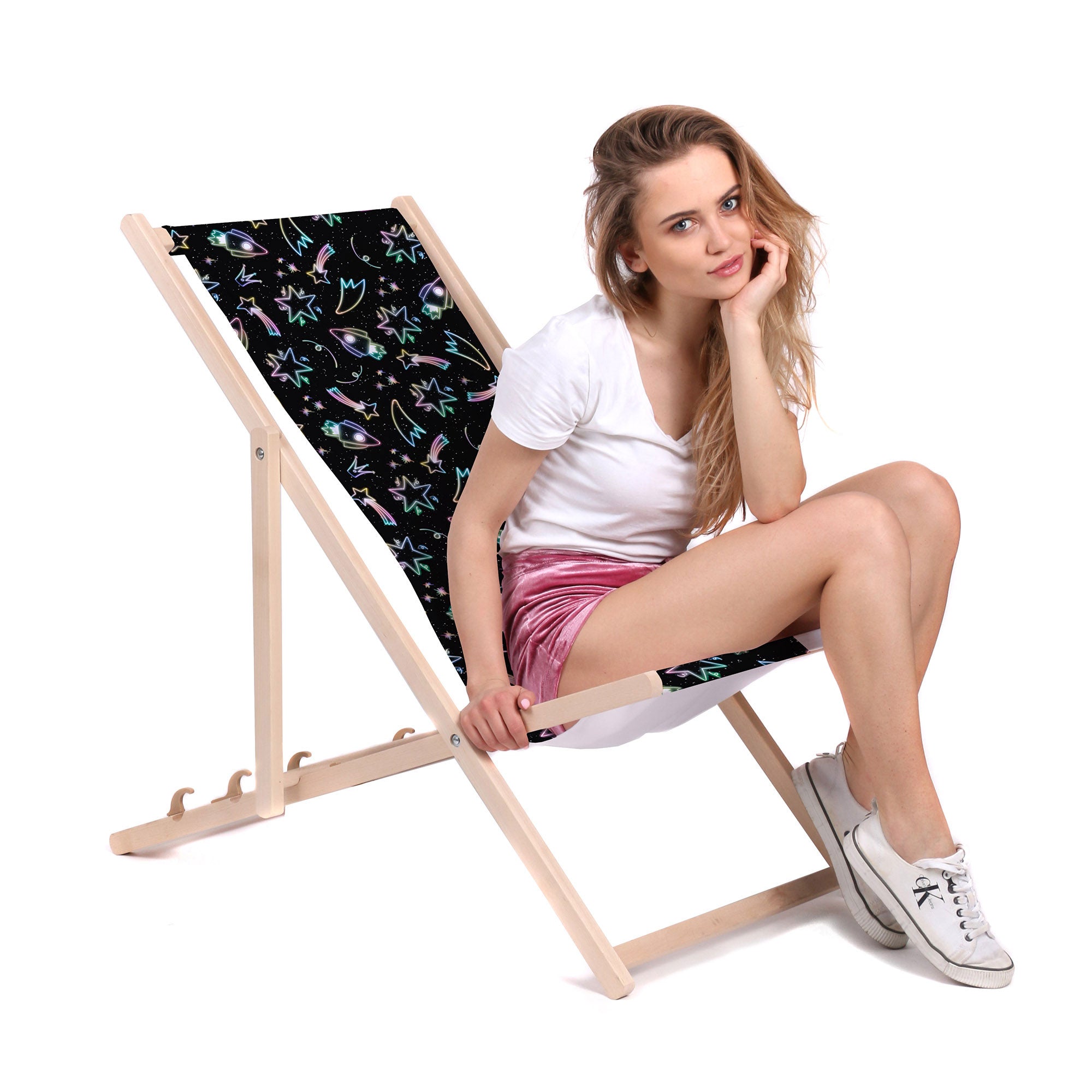 Leżak drewniany Neon Galaxy-M