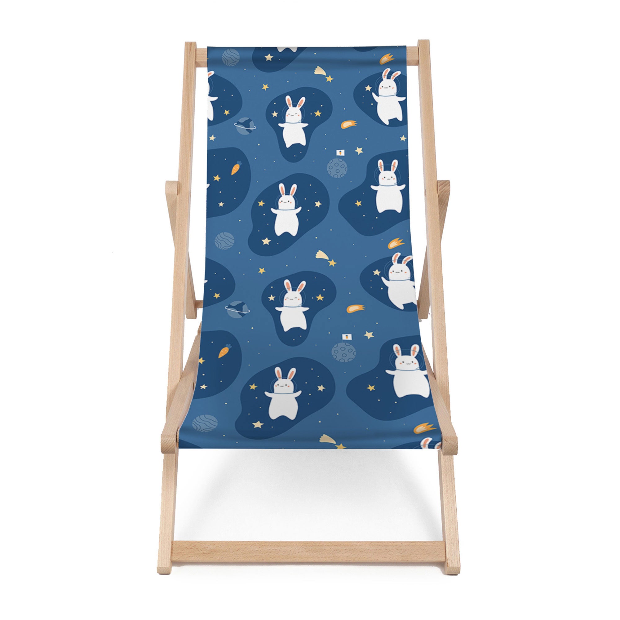 Leżak drewniany Rabbit int the Space-M