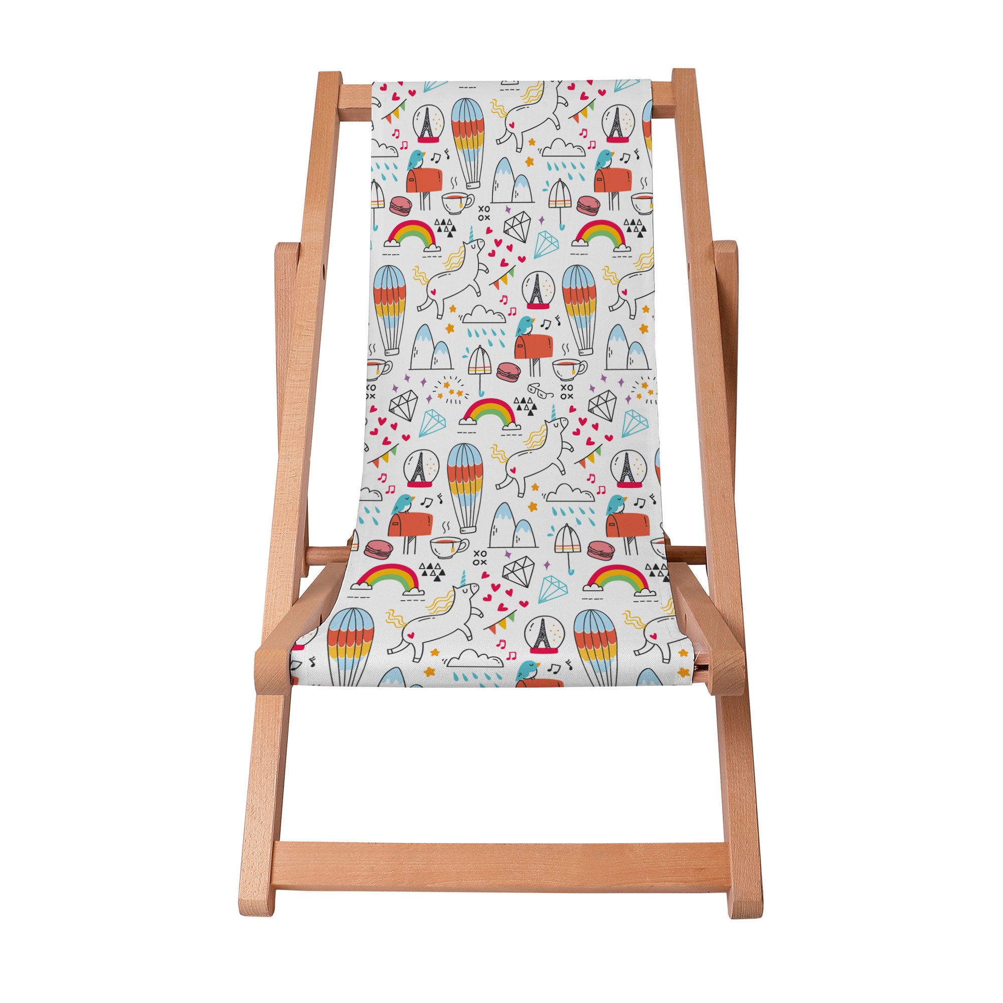 Leżak drewniany Rainbow Unicorns