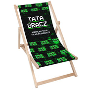 Wooden deck chair Dad the Gamer