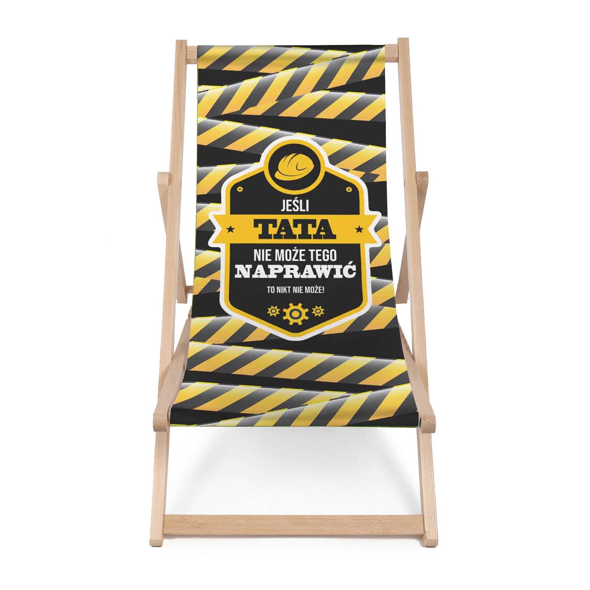 Leżak drewniany Tata naprawia