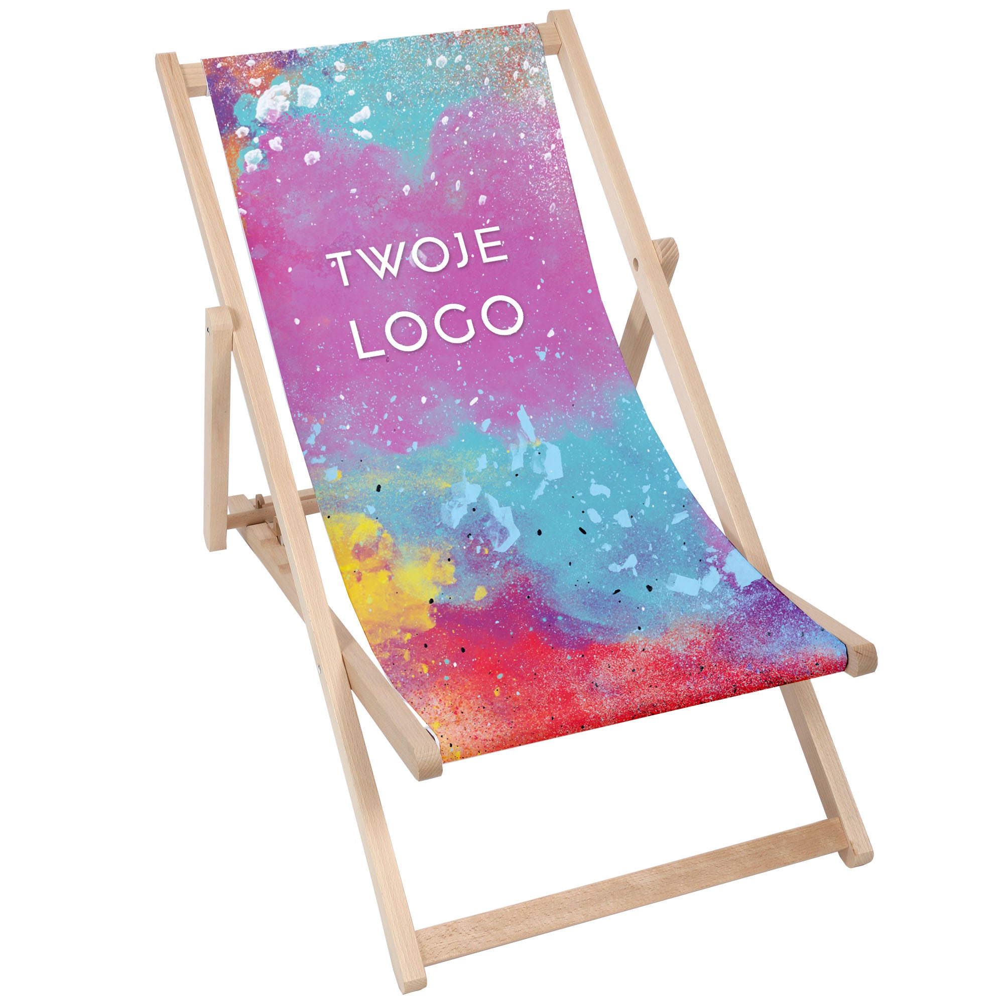 Leżak drewniany z twoim logo reklamowym