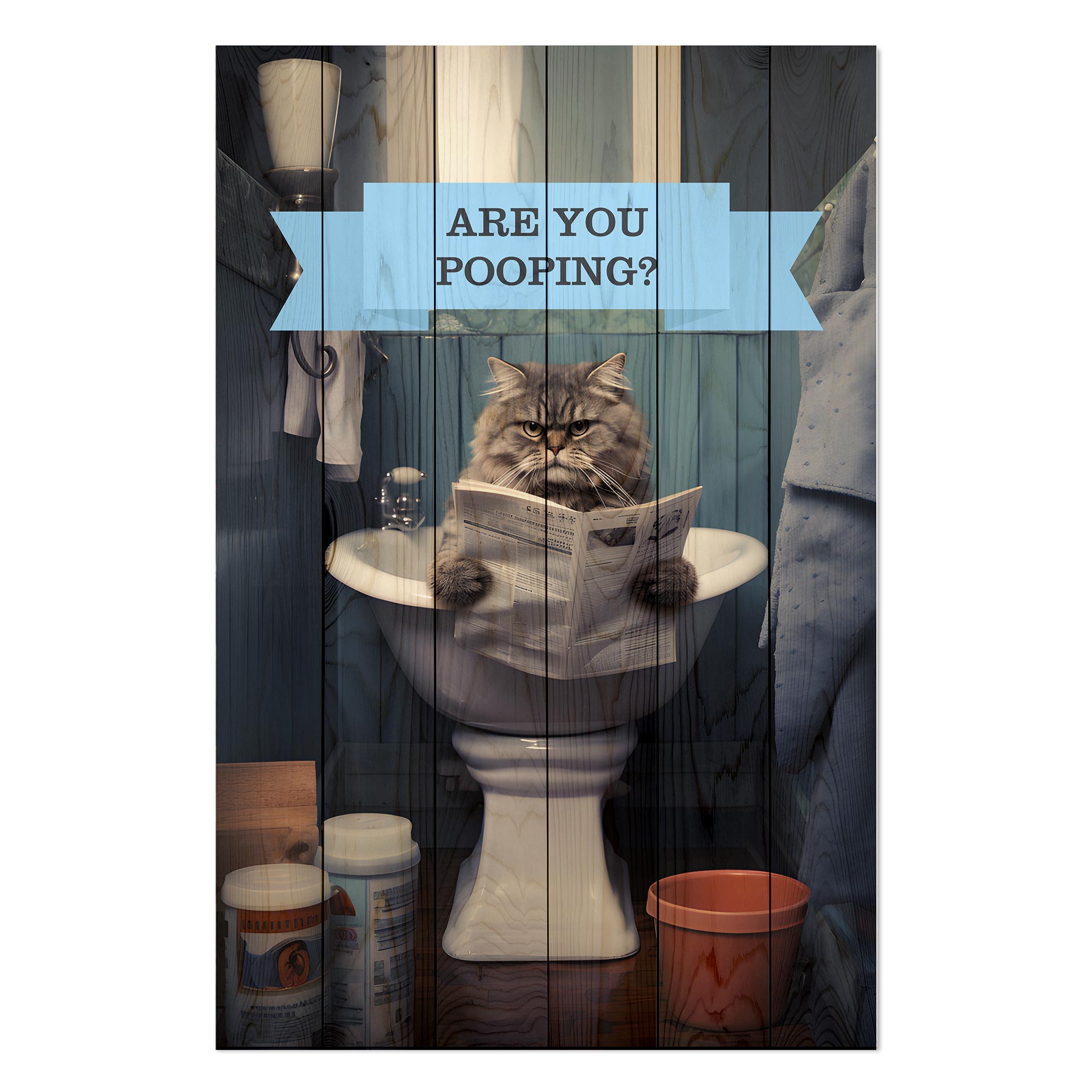 Obraz Wood Are you Pooping-30x40 cm