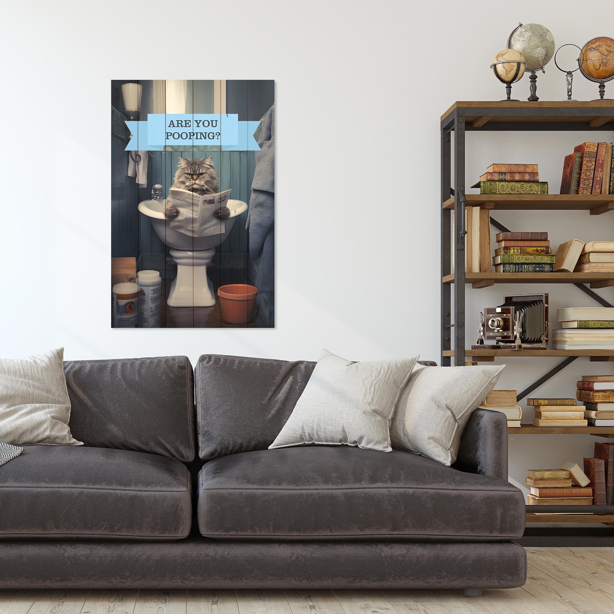 Obraz Wood Are you Pooping-40x60 cm