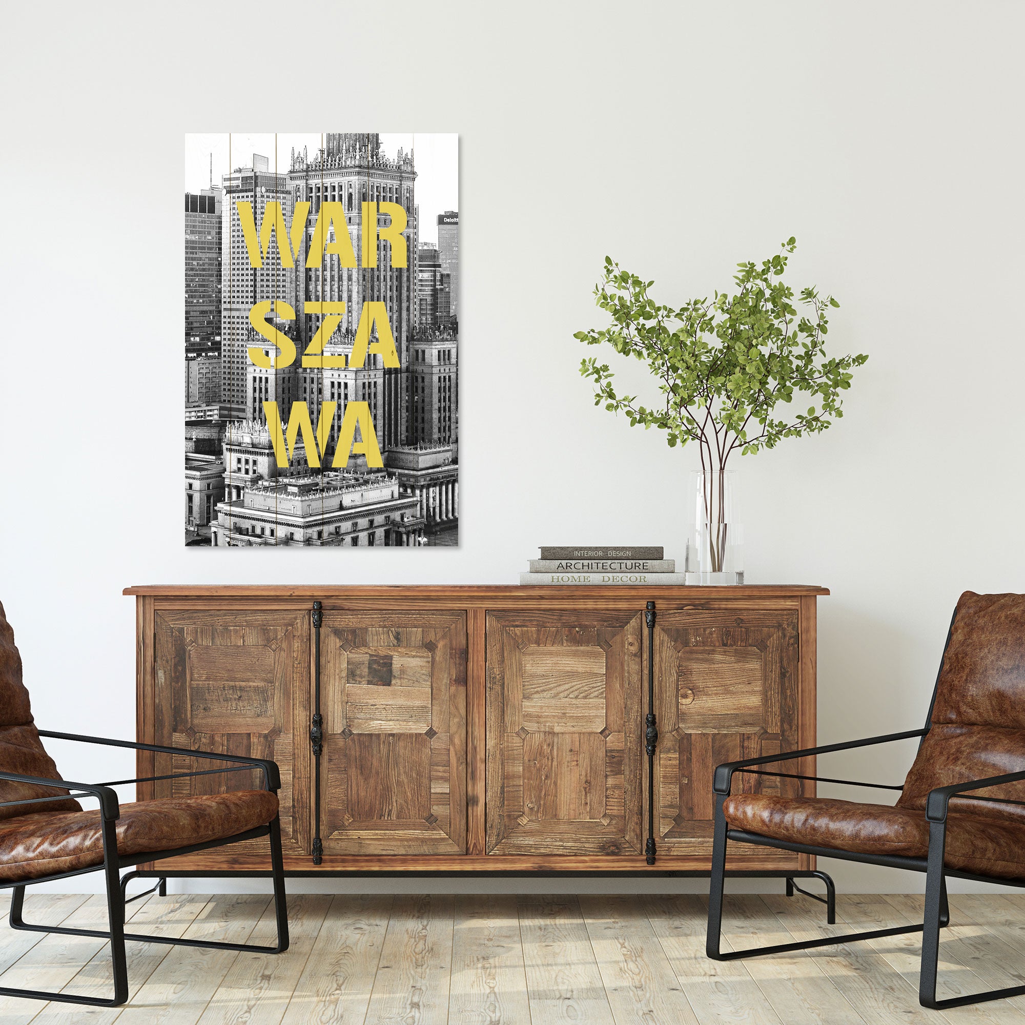 Obraz Wood Warszawa B&W-70x90 cm
