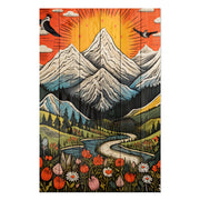 Bild Holz Vintage Berg-30x30 cm