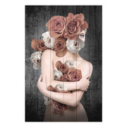 Obraz Wood Woman in Flowers-70x90 cm