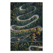 Wood Picture Winding Road through the Forest-70x90 cm
