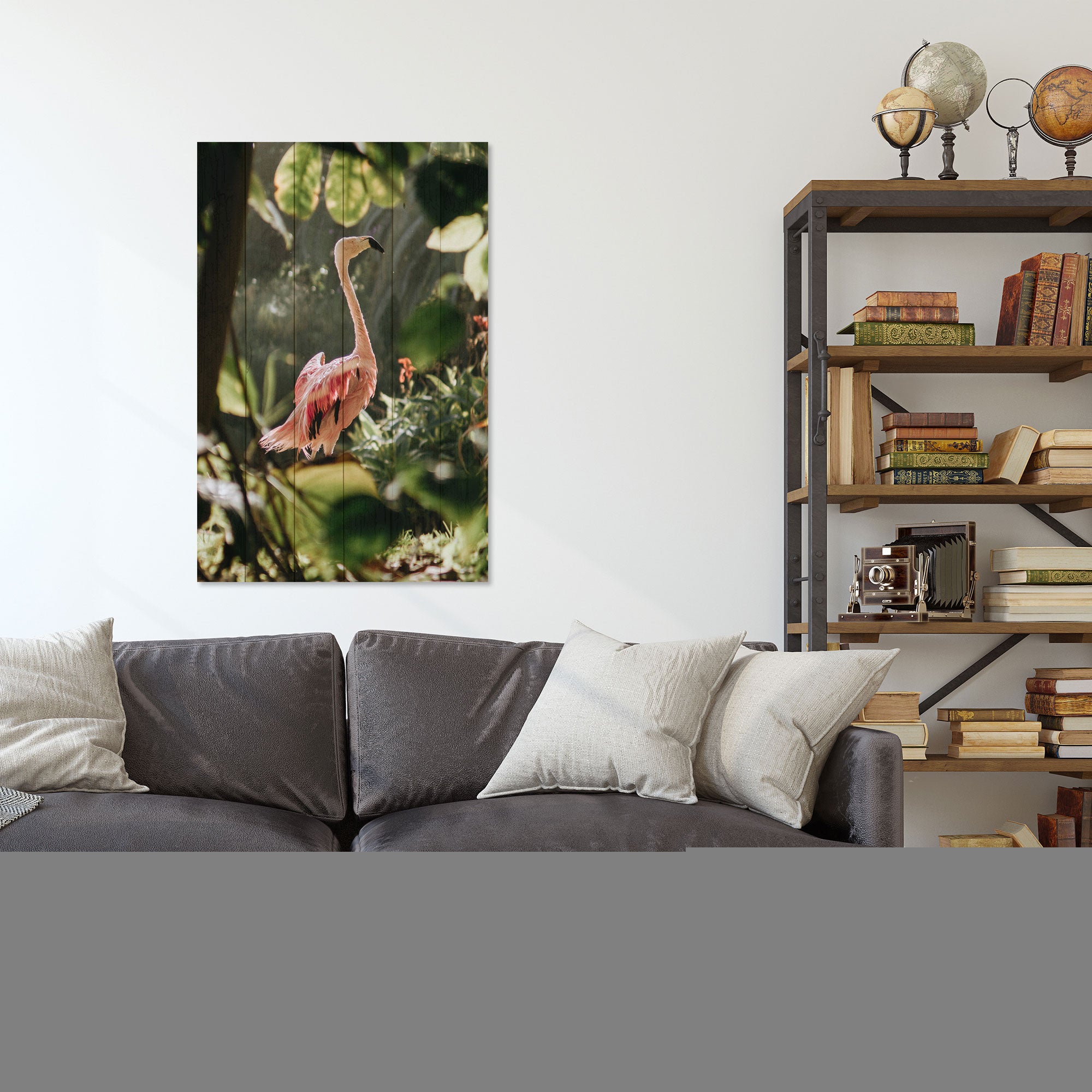 Wood Picture Tropical Flamingo-30x30 cm